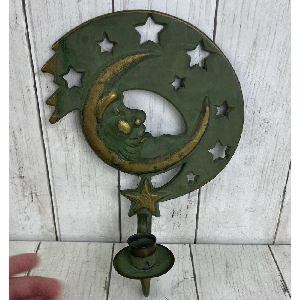 PartyLite Celestial Moon Hanging Candlestick Holder Candle Wall Scone 1994